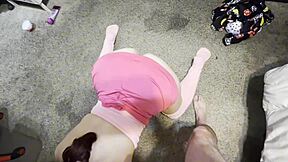stepdaddy bends over curvy latina teen doggystyle pounding her huge ass pov homemade