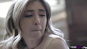 babysitter teen 18+ caught masturbating gets pussy creampied hard by owner