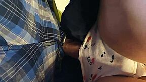 Stranger slips dick under panties on packed japanese train