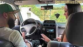 after workout ended up fucking neighbor's tight pussy in car