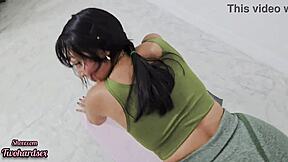 Stepsister Workout Turns Into Creampie Pussy Fuck Session