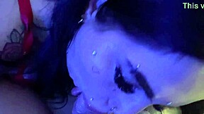 super lingerie babe gives sloppy home blowjob on monster cock