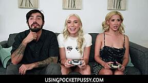 lilith moaningstar, kay lovely... freeuse teen stepsis moans loud while boyfriend fucks her pussy in kitchen pov!