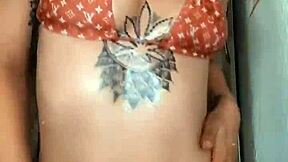 skylarbonez oiled shiny on louis vuitton bikini... boobs bouncin everywhere!!