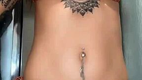 skylarbonez oiled shiny on louis vuitton bikini... boobs bouncin everywhere!!