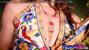 Skinny brunette teen Ophelia Fae strips naked for Playboy debut