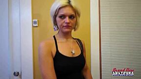 Blonde Neighbor Raelyn Deepthroats Dick While Doing Laundry