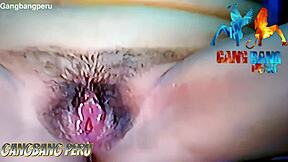 Peruvian Nympho Punished in Bedroom Orgy with Creampie Facial Humiliation