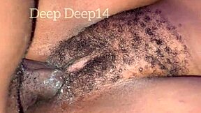 look at this ebony babe's pussy vibrating wild after just six hard rounds