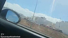 sports car top down i flash my tits n pussy for all