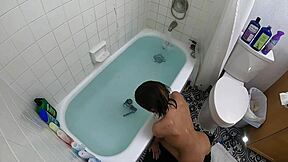 candy cruise gags hard on cock in pool tub ya see