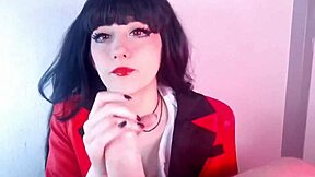 yumeko jabami edges her slave with teasing blowjob huge facial cumshot