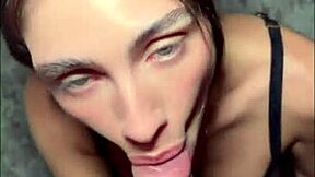 tru kait gags on huge cock pov massive facial
