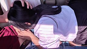 that cute student teen sucks deep in the car