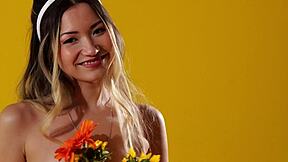 beautiful asian kelly lu poses exposing natural body