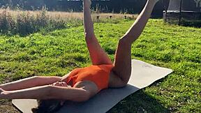 I did hot yoga outside and he rams monster cock down my throat in public!