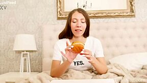 innocent stephanie moon masturbates her tight pussy