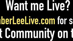 kimber lee kicks balls then strokes cum with soft gloves pov