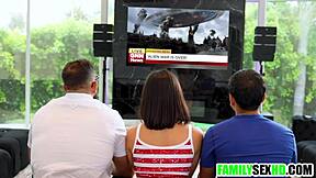 stepdad and stepson take turns fucking stepdaughter to save humanity