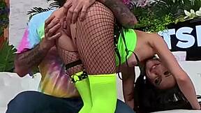hime marie chokes gags on deepthroat facefuck rough doggystyle cumshot