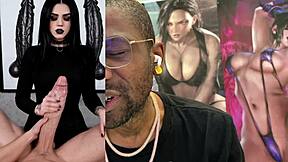 tight bald pussy teen goth lady d rides dildo cowgirl jerking gooner cock cum covered ass