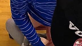 girl next door mirror workout turns into cap guy big dick blowjob doggy