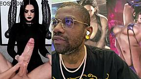 tight bald pussy teen goth lady d rides dildo cowgirl jerking gooner cock cum covered ass