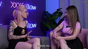 Emma Fiore's sloppy blowjob, hot kisses, big tits tease in xxxfollow podcast?