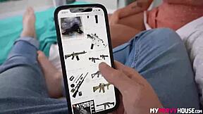 angel young doubles up on footjobs with monster cocks