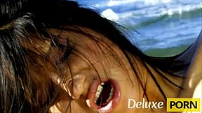 julia's skinny latina body gets fucked hard on beach by big cock