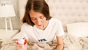 innocent stephanie moon masturbates her tight pussy