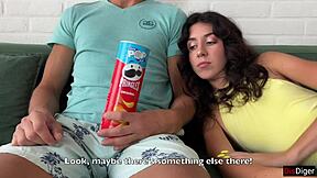 stepbro skips movie bends katty west over for rough anal creampie