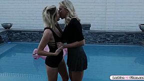 lesbiangffilms com blonde milf licks petite teen pussy one last time