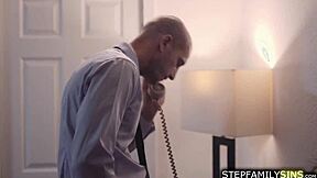 Stepdad Pounds Petite Stepdaughter in Hotel Room