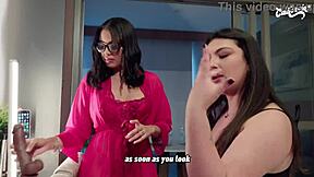 brazilian lesbian brunettes finger orgasms in lingerie massage play