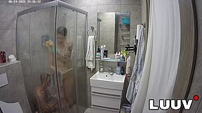 kareflore and abbadon strip and shower naked for fans' reality cam