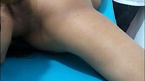 slave whore gets oiled ass groped in massage