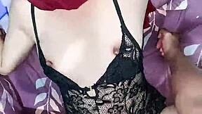 Hijab girl stuffs vibrator and cock in her skinny pussy at once