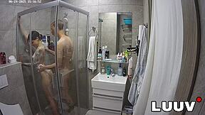 kareflore and abbadon strip and shower naked for fans' reality cam