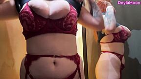 Real public sex in fitting room with redhead slut