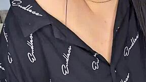 college cutie stuffs lingerie pearls deep in fat pussy