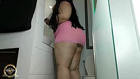 A quickie doggystyle fuck with my curvy big-ass Latina wife before heading to work bent over.