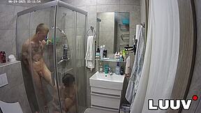 kareflore and abbadon strip and shower naked for fans' reality cam