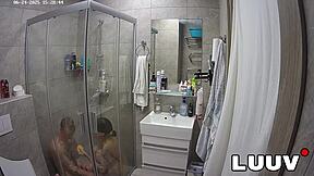 kareflore and abbadon strip and shower naked for fans' reality cam