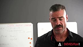 Teacher caught fucking student by wife demands to join the rough threesome pussy licking!