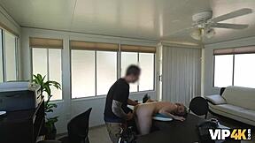 Agent demands horny teen client for dirty outdoor fuck