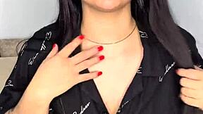 college cutie stuffs lingerie pearls deep in fat pussy