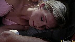 you ready to watch this blonde college babe surrender her virginity to that monster dilf cock?