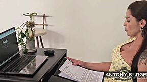 boss fucks punk latina secretary hard in office break... gagging on cock!