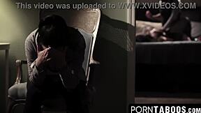 chubby cousin angela white rides cock cowgirl then gets wet pussy licked taboo style.